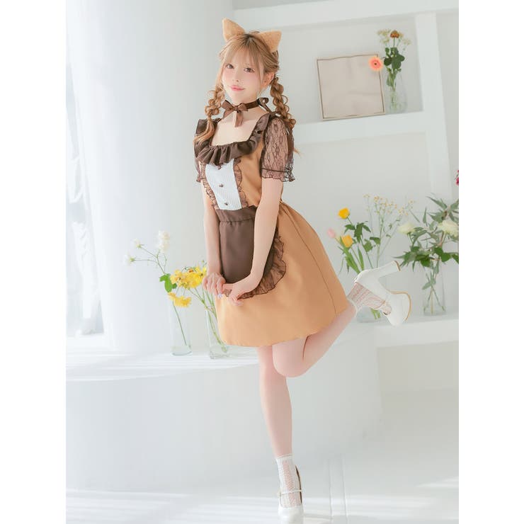 ふわ耳×チョーカーのキャットガールメイドコスチューム ハロウィンコスプレ | my minette | 詳細画像4 