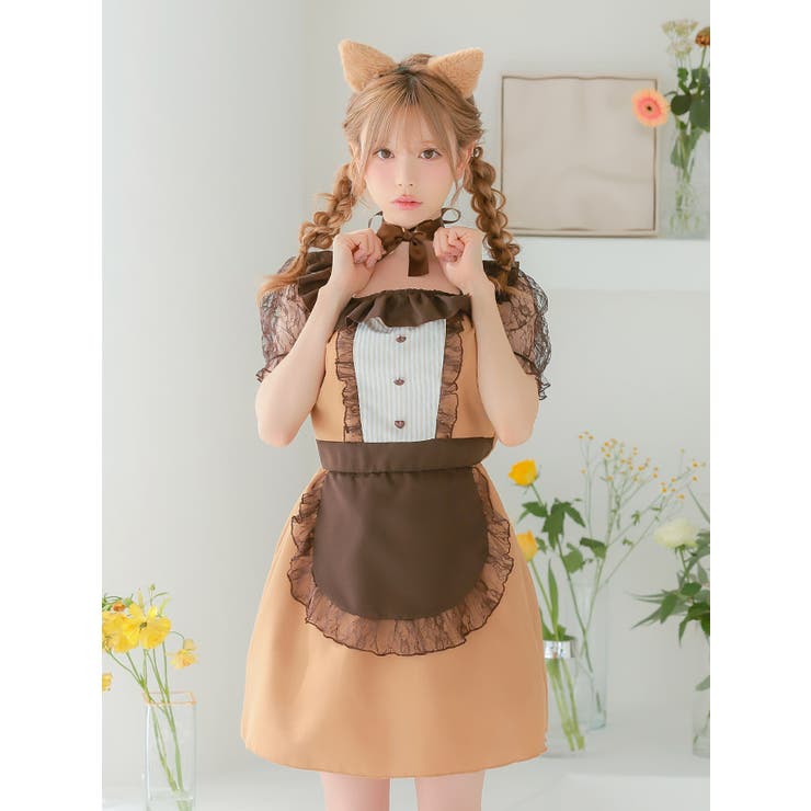 ふわ耳×チョーカーのキャットガールメイドコスチューム ハロウィンコスプレ | my minette | 詳細画像5 