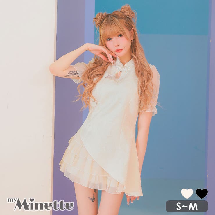 アシメトップス×ティアードスカートチャイナドレスコスチューム ハロウィンコスプレ | my minette | 詳細画像1 