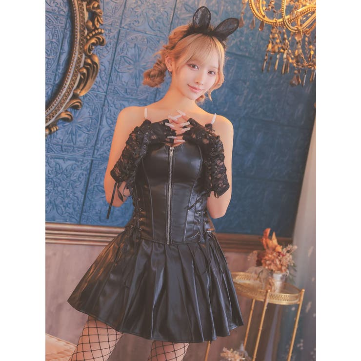 レース耳×レザー調で魅せる。キャットガールなりきりコスプレ ハロウィンコスプレ | my minette | 詳細画像2 