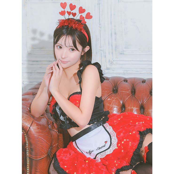 ふわもこスパンコールハートモチーフメイドコスチューム ハロウィンコスプレ セクシ… | my minette | 詳細画像3 
