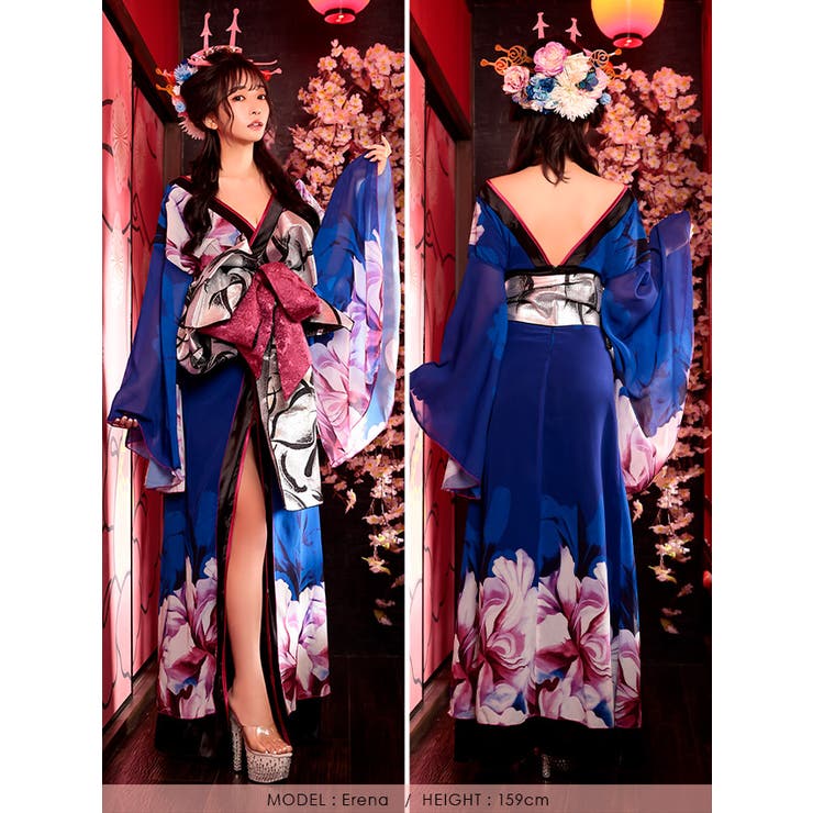 シアースリーブ大判フラワーオープンバック花魁風コスチューム セクシーコスプレ ハ… | my minette | 詳細画像5 