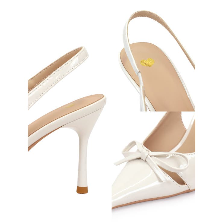 エナメルリボンバックストラップハイヒールパンプス ポインテッドトゥ パーティード… | Retica | 詳細画像5 