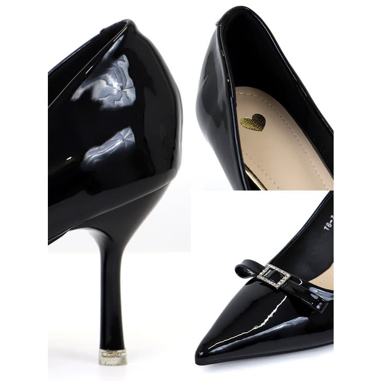 ビジューバックル付き エナメルポインテッドトゥパンプス パーティードレス小物 | Retica | 詳細画像5 