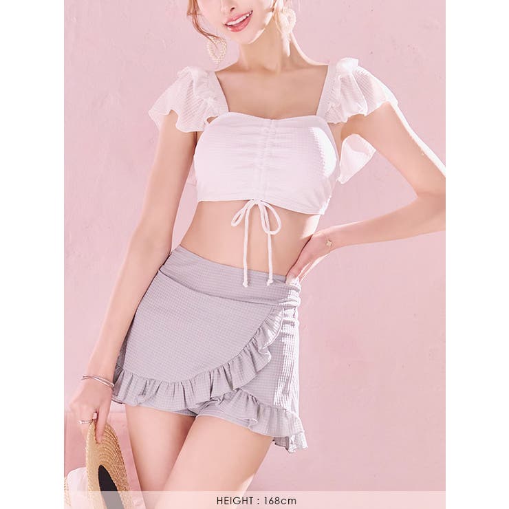 新品未着用♡ MILK プリーツキュロット ピンク ドロスト×フリルキュロットセットアップビキニ ガーリースイム