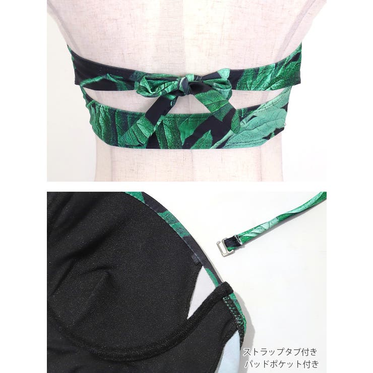 myMinette リーフプリントバンドゥビキニ セクシースイムウェア | my minette | 詳細画像10 