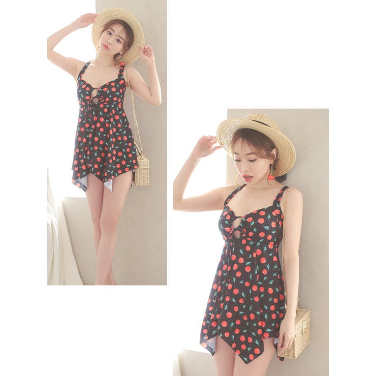 バッククロスレースアップチュニックセットアップビキニ ガーリースイムウェア | my minette | 詳細画像8 