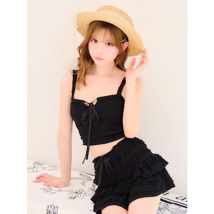 myMinette シアーレース切り替えビスチェ風ビキニ＆フレアスカート3点セッ… | my minette | 詳細画像24 