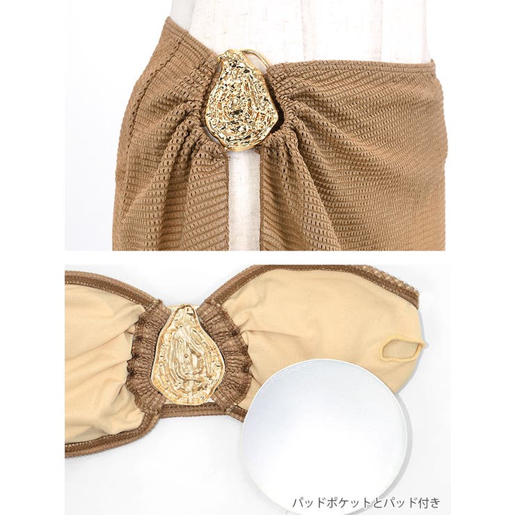 myMinette ゴールドプレート付バンドゥビキニ＆パレオスカート3点セット … | my minette | 詳細画像17 