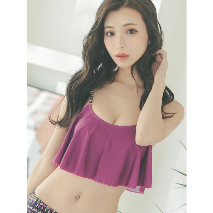 フリルトップエスニックショーツセットアップビキニ セクシースイムウェア リゾート… | my minette | 詳細画像4 