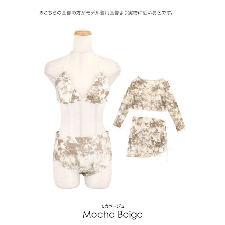 myMinette ニュアンス柄シアーシアートップス＆スカート付きビキニ4点セッ… | my minette | 詳細画像21 