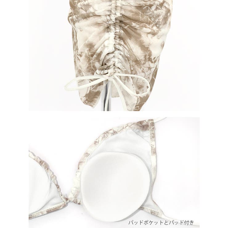 myMinette ニュアンス柄シアーシアートップス＆スカート付きビキニ4点セッ… | my minette | 詳細画像23 