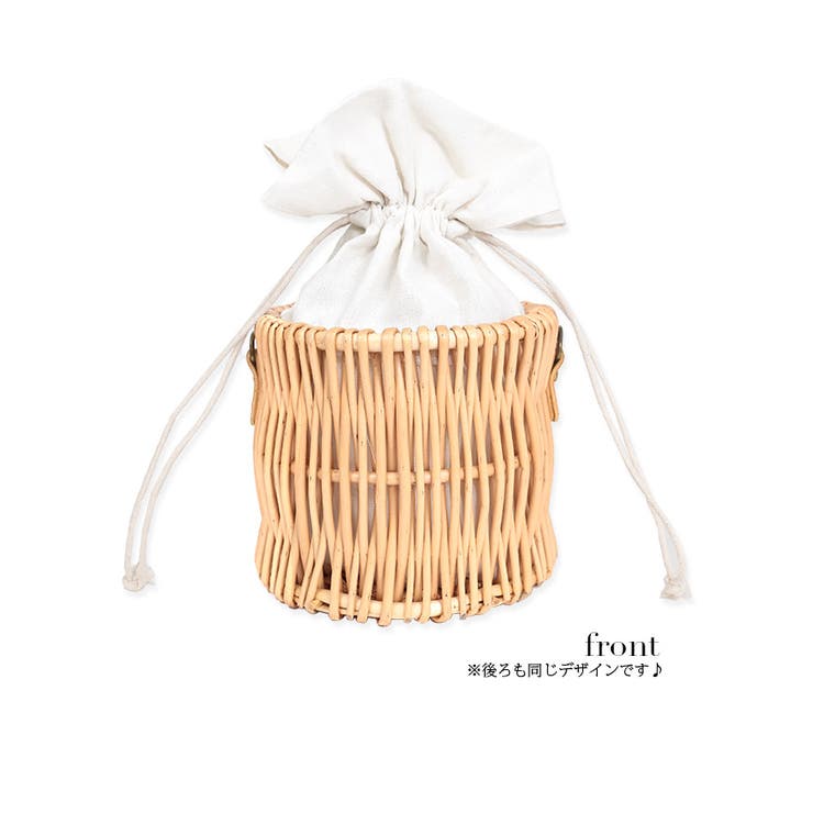 パールハンドルチェーンショルダー付き巾着かごバッグ 水着バッグ スイムウェア小物 | my minette | 詳細画像1 