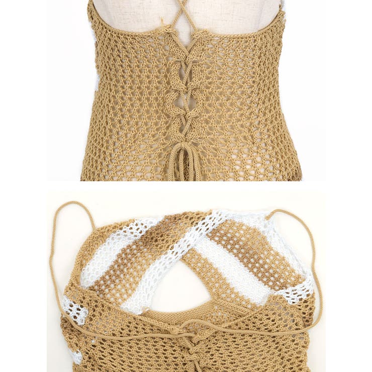 クロスバストカットボーダーかぎ編みニットワンピース スイムウェア小物 水着小物 | my minette | 詳細画像13 