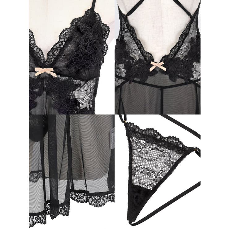 レース×シフォンベビードール＆Tバックセット セクシーランジェリー 勝負下着 | Retica | 詳細画像7 