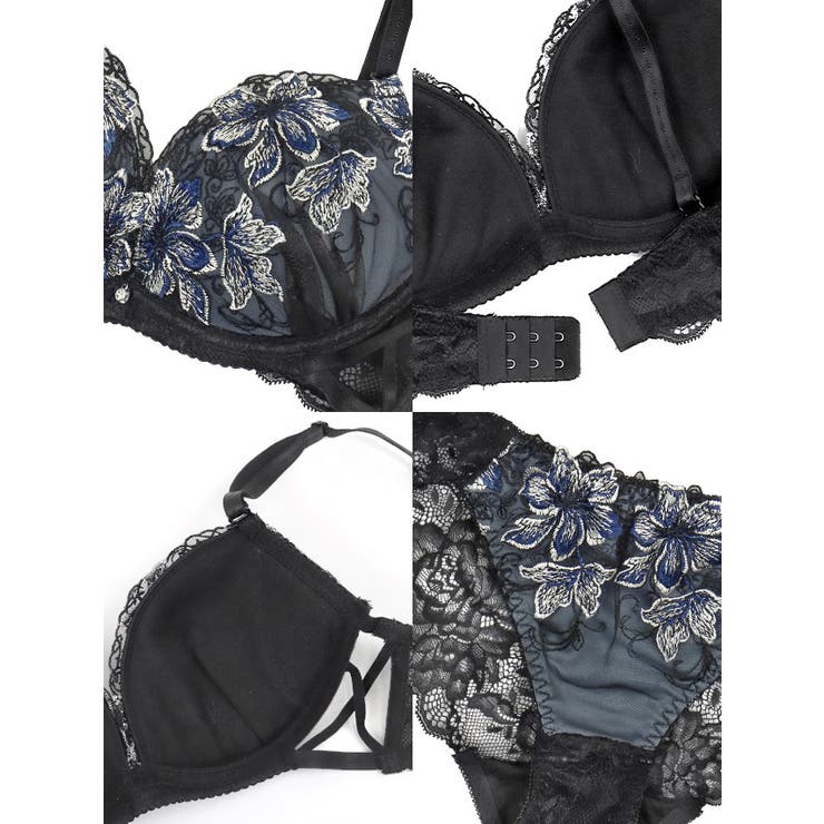 Retica フラワー刺繍サイドコード脇高ブラ＆ショーツセット 勝負下着 | Retica | 詳細画像7 