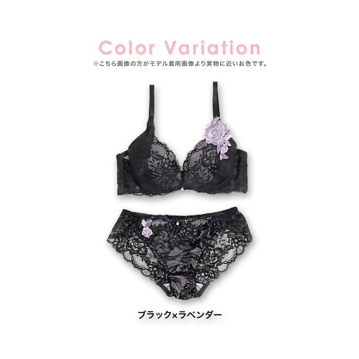 Retica フラワーアップリケ総レース脇高ブラ＆ショーツセット 勝負下着 | Retica | 詳細画像10 