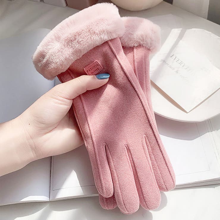レディース スマホ対応 タッチパネル対応 裏起毛 ファー手袋  | M.Y.A. | 詳細画像3 