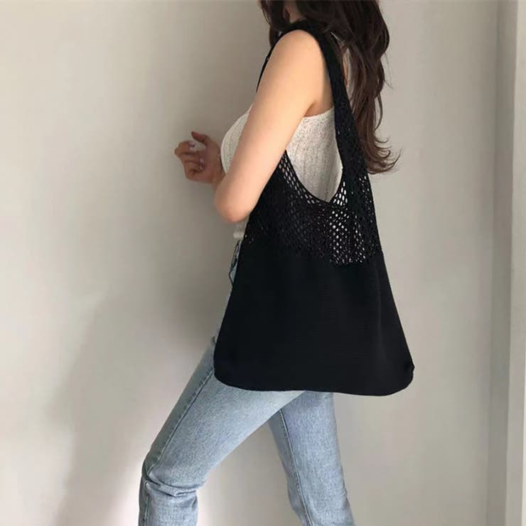 ブラック | トートバッグ ショルダーバッグ クロシェ | M.Y.A.