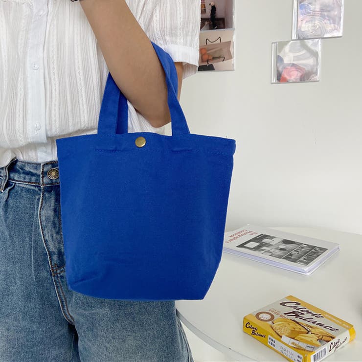 ブルー | ミニトートバッグ ハンドバッグ 帆布 | M.Y.A.