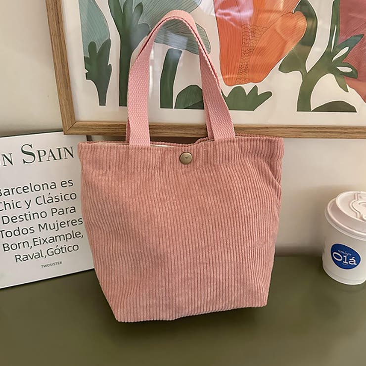 ピンク | ミニトートバッグ ハンドバッグ コーデユロイ | M.Y.A.