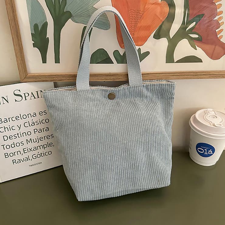 ブルー | ミニトートバッグ ハンドバッグ コーデユロイ | M.Y.A.