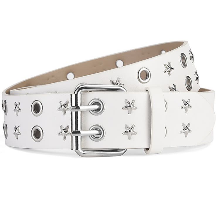 ダブルピン ダブルアイレット スタースタッズベルト[品番：MYAW0000196