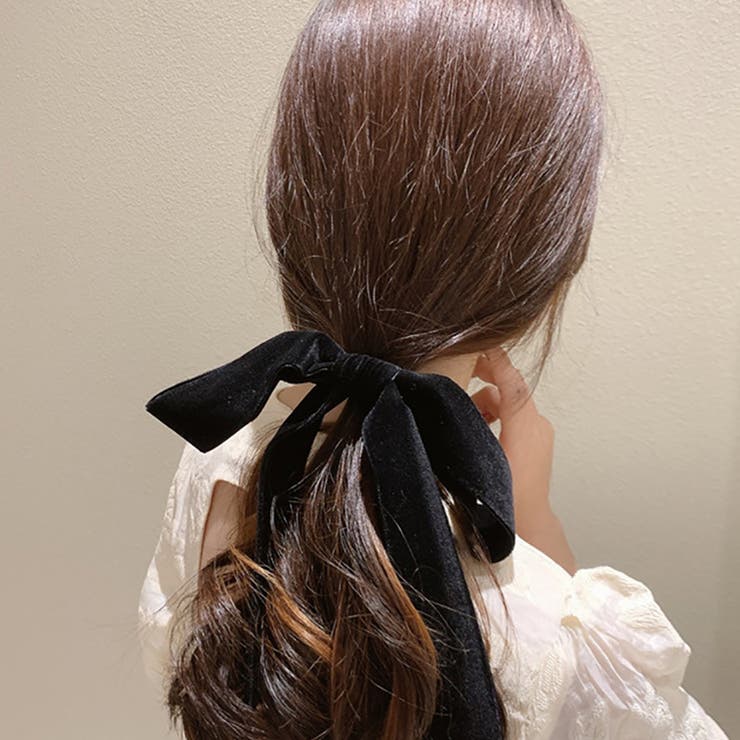 シュシュ ヘアゴム ヘアバンド リボン ベルベット | M.Y.A. | 詳細画像2 