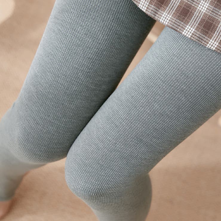 リブ編み 裏起毛 レギンス タイツ トレンカ 厚手 レディース   | M.Y.A. | 詳細画像8 