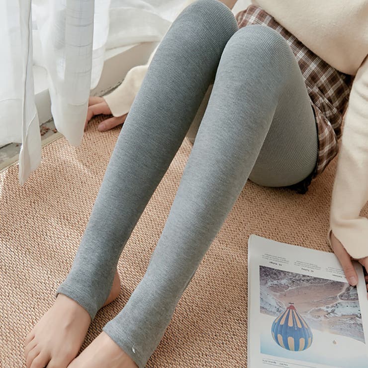 リブ編み 裏起毛 レギンス タイツ トレンカ 厚手 レディース [品番