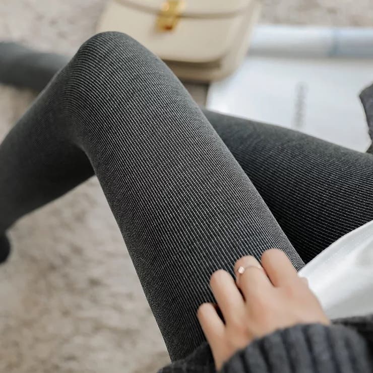 リブ編み 裏起毛 レギンス タイツ トレンカ 厚手 レディース   | M.Y.A. | 詳細画像20 