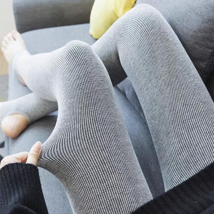 リブ編み 裏起毛 レギンス タイツ トレンカ 厚手 レディース   | M.Y.A. | 詳細画像21 