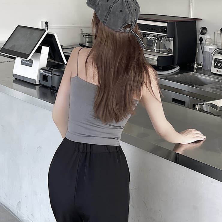 カップ付きキャミソール インナー ルームウェア フィットネス | M.Y.A. | 詳細画像6 