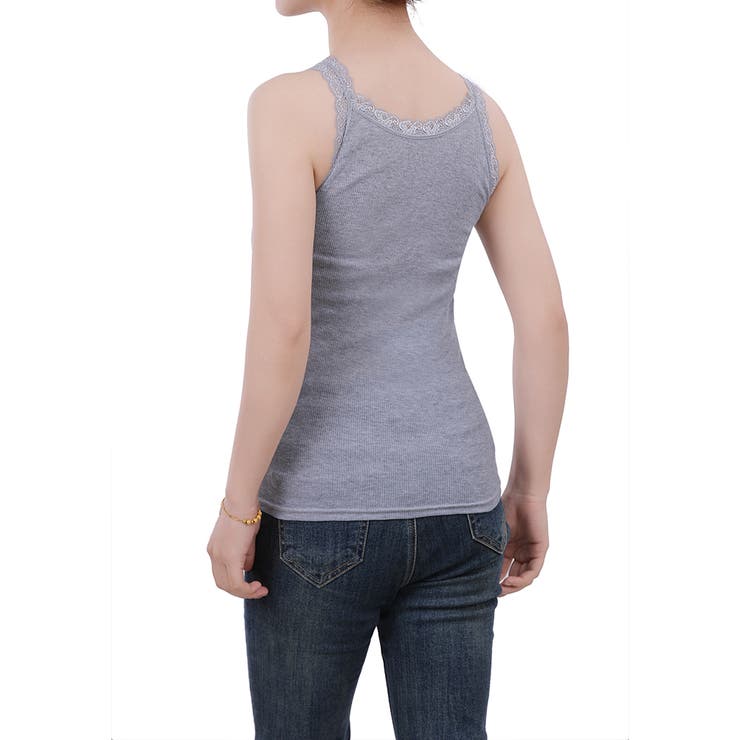 キャミソール レース リブ 薄手 下着 肌着 速乾 サラサラ | M.Y.A. | 詳細画像3 