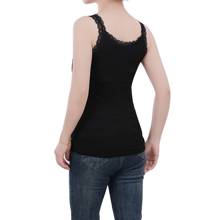 キャミソール レース リブ 薄手 下着 肌着 速乾 サラサラ | M.Y.A. | 詳細画像4 