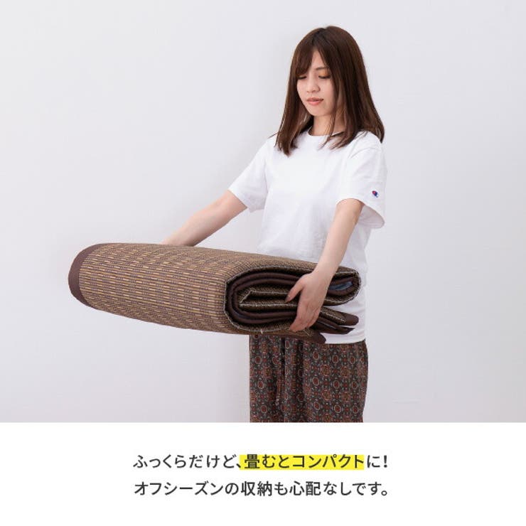もっちり厚手ウレタン入りい草ラグカーペット仙名約180×180cm【約2畳】【正方形】【裏貼有】抗菌防臭い草カーペットござ無地シンプルモダンふっくら夏いぐさ