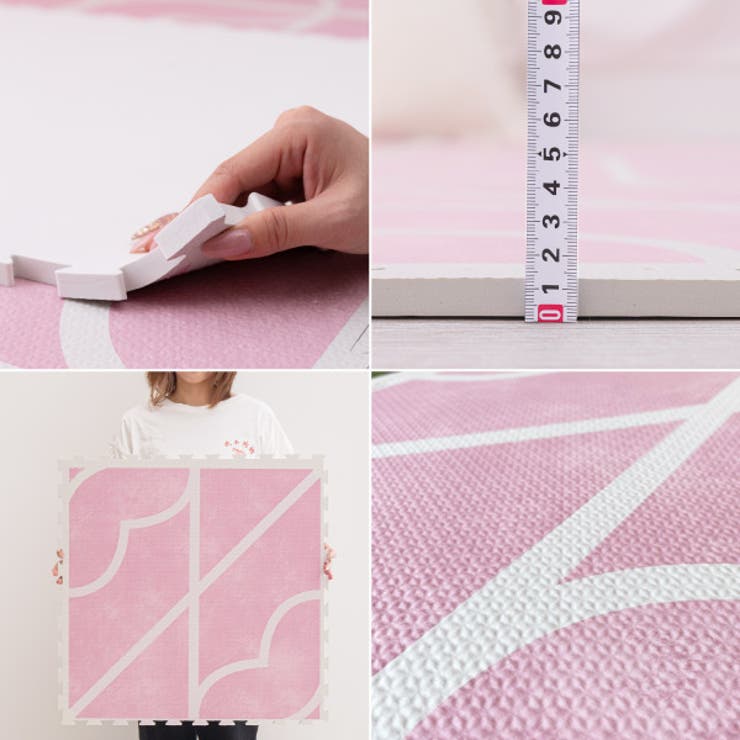 【9枚セット】ジョイントマットキュロス約60×60cm9枚入り可愛い室内用屋内用おしゃれ大判子供部屋敷き詰めジョイントラグ