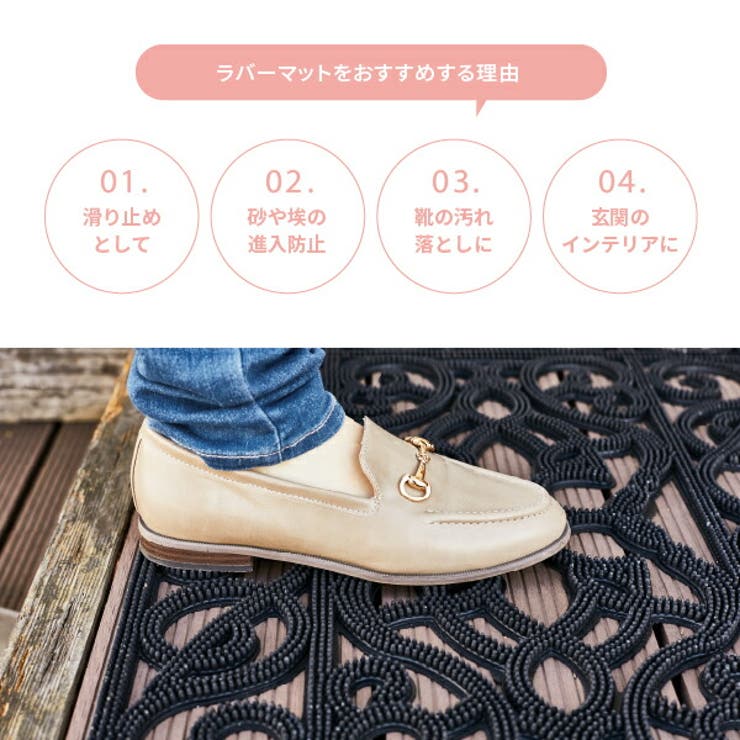 屋外玄関マット ラバーマット 泥落としタイプ[品番：HGHH0005070