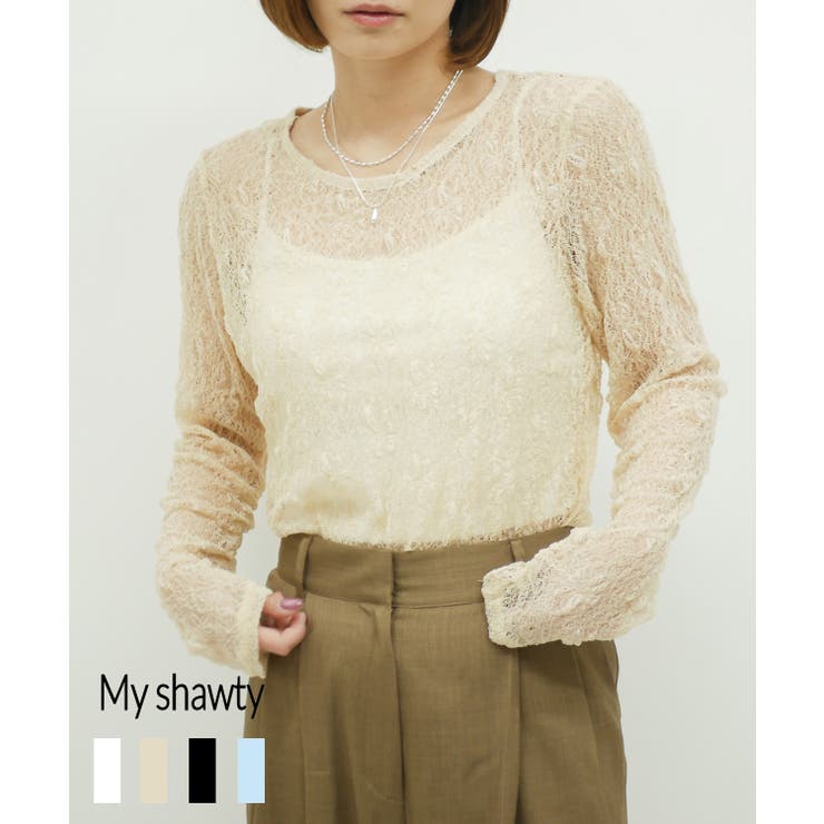 LACE GATHER TOP | My shawty | 詳細画像1 