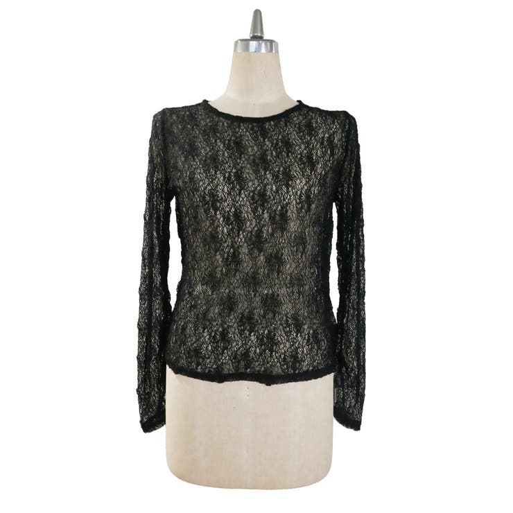 ブラック | LACE GATHER TOP | My shawty