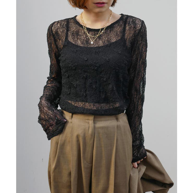 LACE GATHER TOP | My shawty | 詳細画像4 