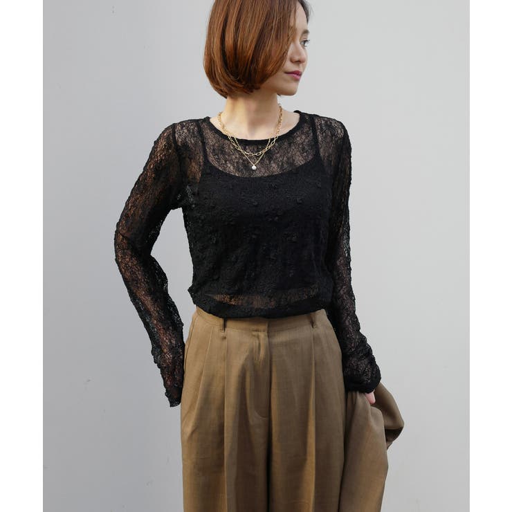 LACE GATHER TOP | My shawty | 詳細画像2 