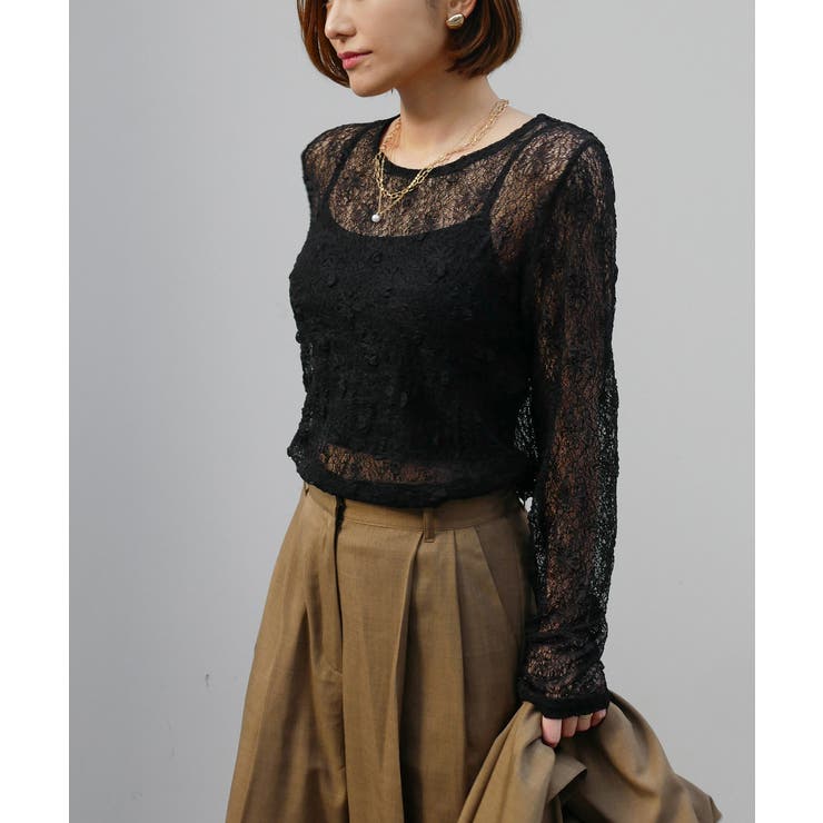 LACE GATHER TOP | My shawty | 詳細画像3 