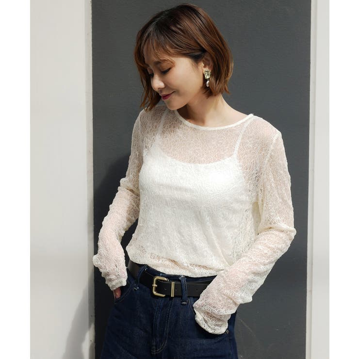 LACE GATHER TOP | My shawty | 詳細画像7 