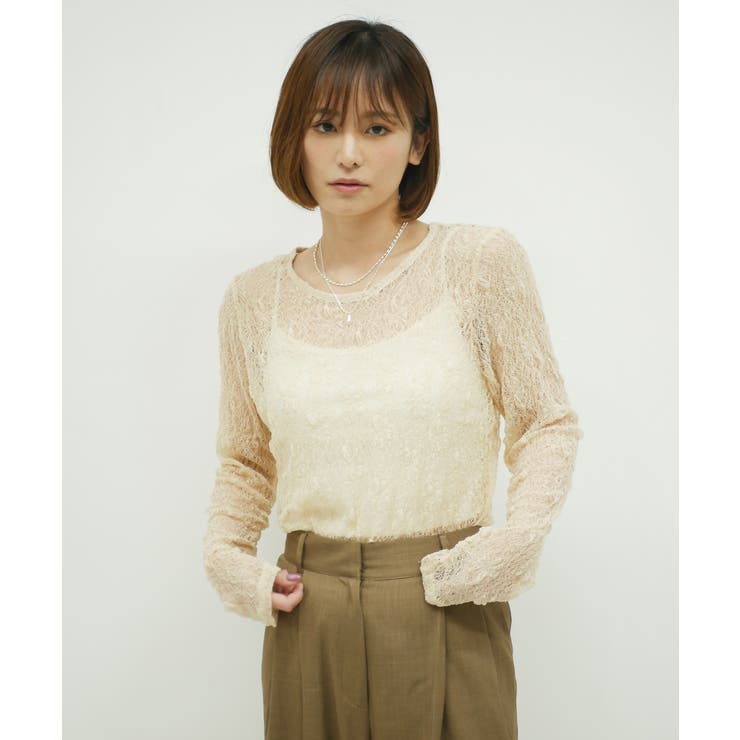LACE GATHER TOP | My shawty | 詳細画像12 