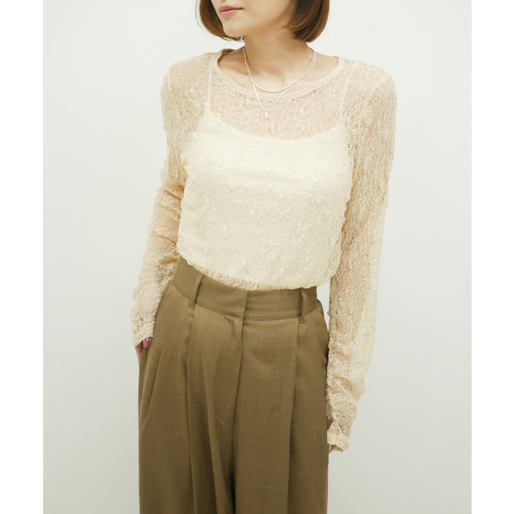 LACE GATHER TOP | My shawty | 詳細画像13 