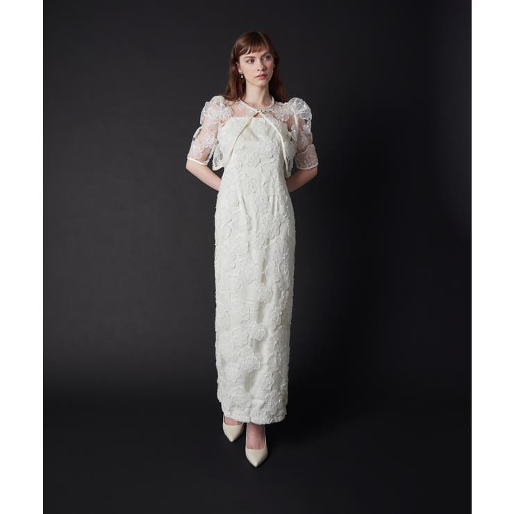 アイボリー | PUFFY FLOWER DRESS | My shawty