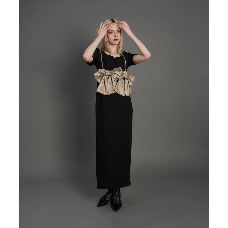 ブラック | BIG RIBON BUISTIER DRESS | My shawty