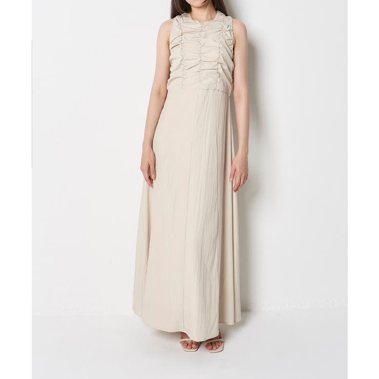 LINEN LIKE GATHER ONEPIECE | My shawty | 詳細画像4 