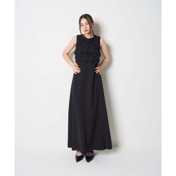LINEN LIKE GATHER ONEPIECE | My shawty | 詳細画像5 